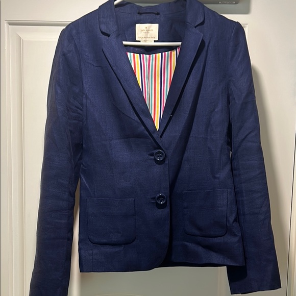 Kate Spade Blue Tailored Blazer with Notched Lapels - Picture 1 of 4